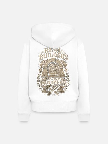 Steinmetz Steinmetzhandwerk - Frauen Premium Bio Zip Hoodie - Weiß