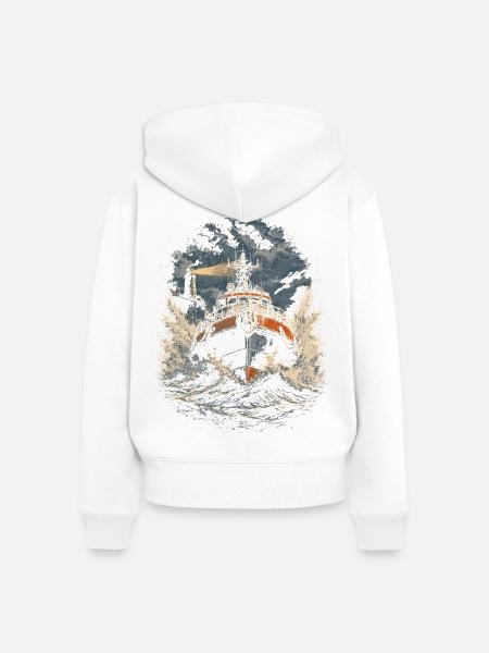 Küstenwache Rettungsschwimmer - Frauen Premium Bio Zip Hoodie - Weiß