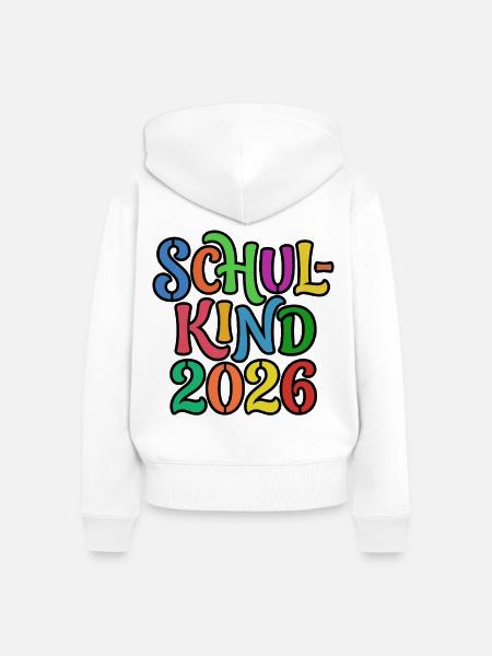 Schulkind 2026 Einschulung Erstklässler - Frauen Premium Bio Zip Hoodie - Weiß