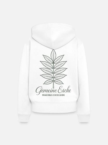 Gemeine Esche | Eschenblatt | Wald | Baum - Frauen Premium Bio Zip Hoodie - Weiß