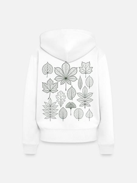 Blätter und Laub | Natur | Botanik - Frauen Premium Bio Zip Hoodie - Weiß