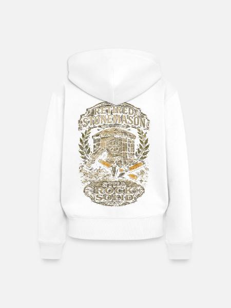 Steinmetz Steinmetzhandwerk - Frauen Premium Bio Zip Hoodie - Weiß
