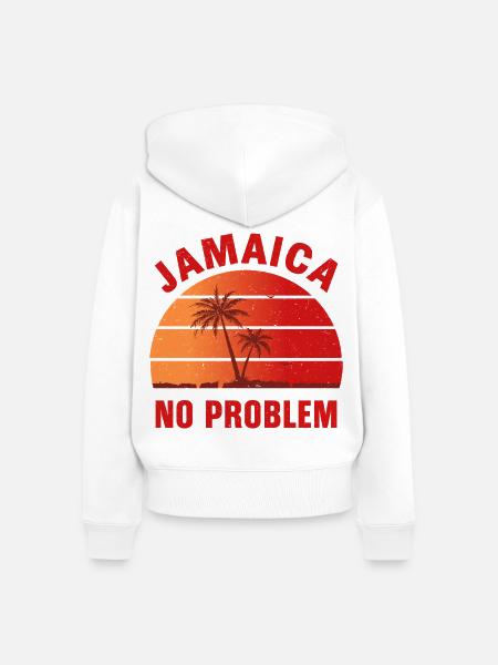 Jamaika Kein Problem - Frauen Premium Bio Zip Hoodie - Weiß