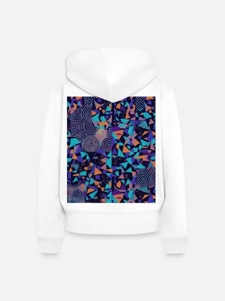 Anti AI Distortion Pattern - Frauen Premium Bio Zip Hoodie - Weiß