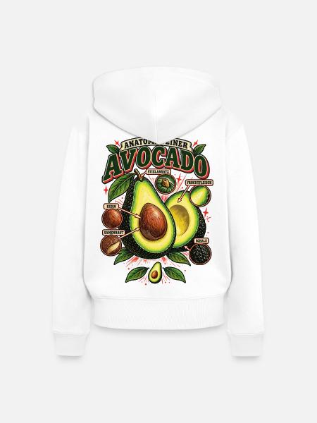 Avocado Anatomie Food Shirt - Frauen Premium Bio Zip Hoodie - Weiß