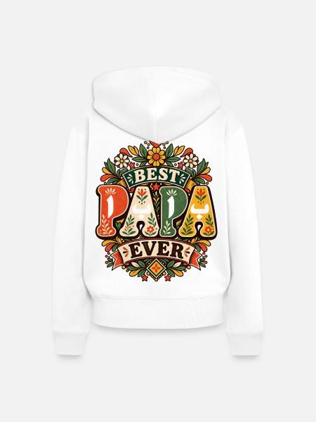 Beste klassische arabische Kalligraphie, Baba - Frauen Premium Bio Zip Hoodie - Weiß