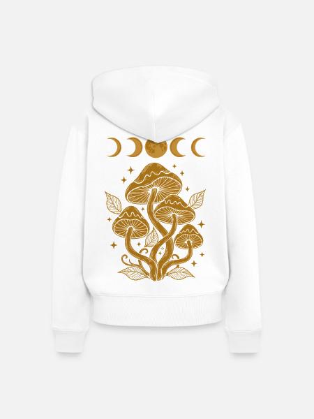 Trippy Festival-Hippie-Pilz-Batik - Frauen Premium Bio Zip Hoodie - Weiß
