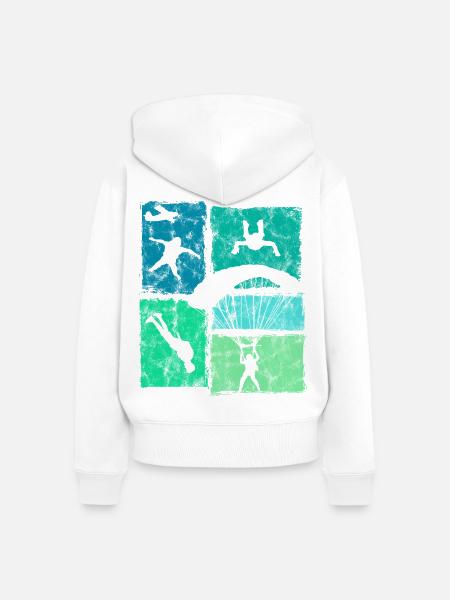 Fallschirmspringer Collage Fallschirm Extremsport - Frauen Premium Bio Zip Hoodie - Weiß