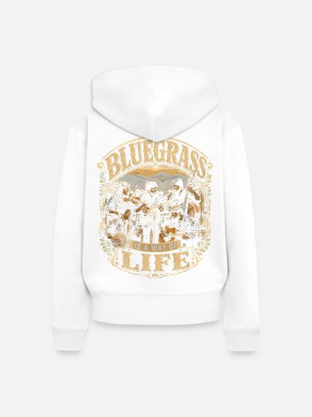 Bluegrass Musik - Frauen Premium Bio Zip Hoodie - Weiß