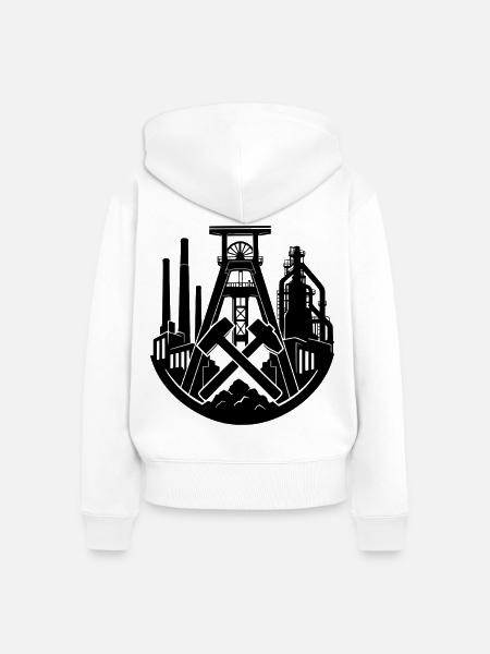 Bergbau Zeche  - Frauen Premium Bio Zip Hoodie - Weiß