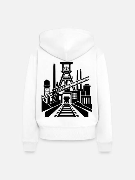 Bergbau - Frauen Premium Bio Zip Hoodie - Weiß