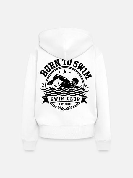 Schwimmen Swim Club - Frauen Premium Bio Zip Hoodie - Weiß