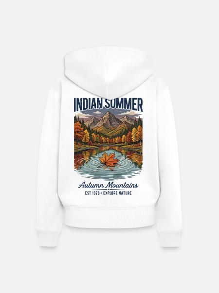 Indian Summer | Autumn Mountains | Herbstzeit - Frauen Premium Bio Zip Hoodie - Weiß
