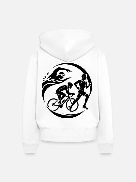 Triathlon - Frauen Premium Bio Zip Hoodie - Weiß
