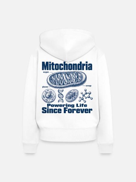 Mitochondrien Energie - Frauen Premium Bio Zip Hoodie - Weiß