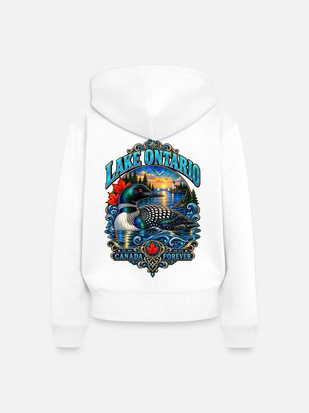 Lake Ontario  - Frauen Premium Bio Zip Hoodie - Weiß