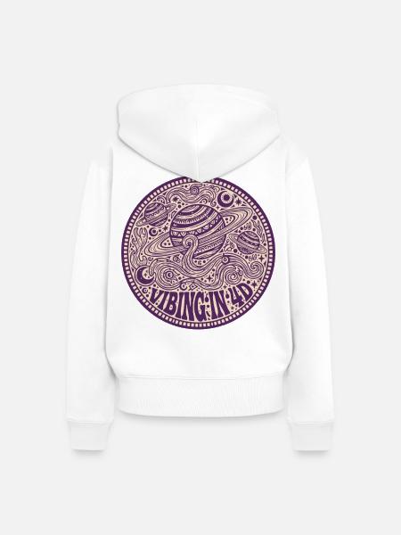 Lebendig in 4D-Hippie-Musik, psychedelischer Rave-Goa-Trance - Frauen Premium Bio Zip Hoodie - Weiß