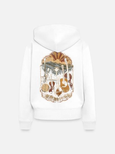 Bluegrass Musik - Frauen Premium Bio Zip Hoodie - Weiß