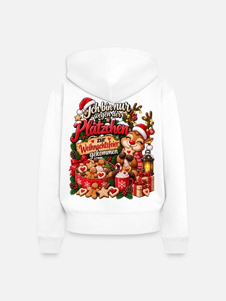 Lustiges Weihnachtsgeschenk Plätzchen Spruch - Frauen Premium Bio Zip Hoodie - Weiß