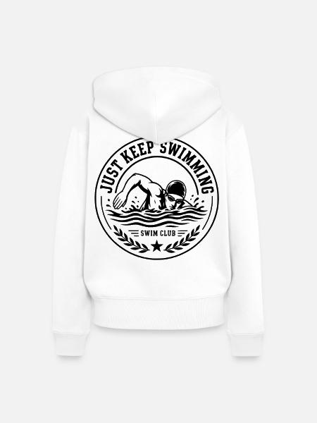 Schwimmen Swim Club - Frauen Premium Bio Zip Hoodie - Weiß