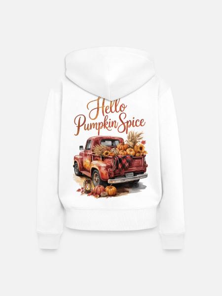 Hello Pumpkin Spice - Frauen Premium Bio Zip Hoodie - Weiß