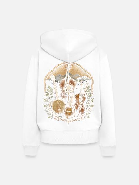 Bluegrass Musik - Frauen Premium Bio Zip Hoodie - Weiß