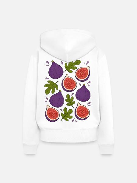 Feigen | Frucht Botanik & Mediterran - Frauen Premium Bio Zip Hoodie - Weiß