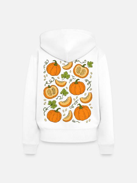 Kürbisse | Herbst Gemüse & Ernte - Frauen Premium Bio Zip Hoodie - Weiß