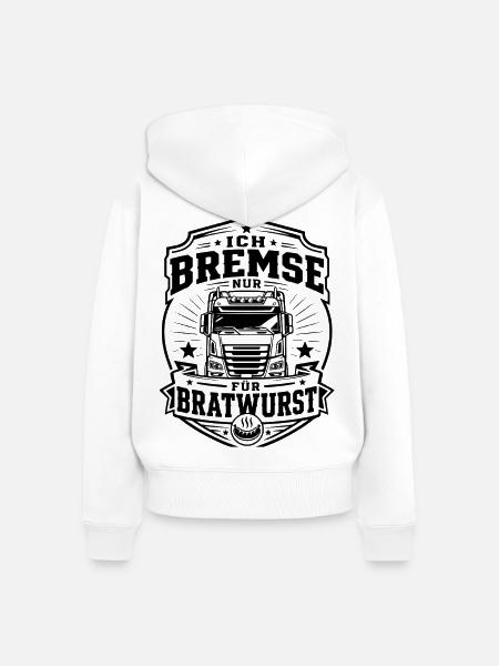 Trucker Bratwurst - Frauen Premium Bio Zip Hoodie - Weiß