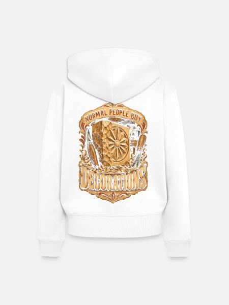 Holzschnitzerei Schnitzen Holzschnitzen - Frauen Premium Bio Zip Hoodie - Weiß