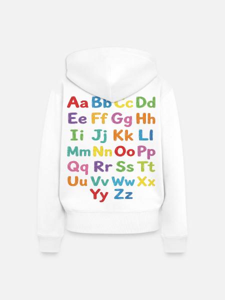 Kreidealphabet Bunte Buchstaben - Frauen Premium Bio Zip Hoodie - Weiß