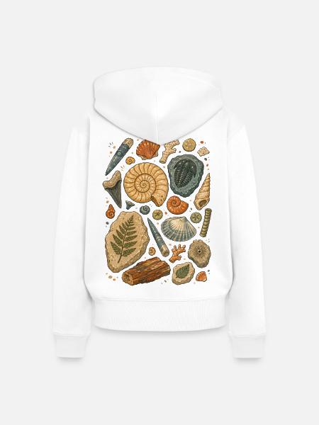 Fossilien | Paläontologie & Urzeit - Frauen Premium Bio Zip Hoodie - Weiß