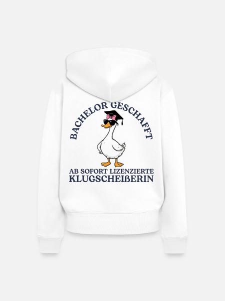 Bachelorprüfung Studium Abschluss Studentin - Frauen Premium Bio Zip Hoodie - Weiß