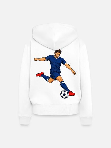 Fußball-Stürmer-Kick - Frauen Premium Bio Zip Hoodie - Weiß