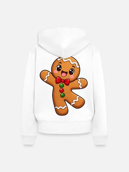 Lebkuchenmann Kawaii Style - Frauen Premium Bio Zip Hoodie - Weiß