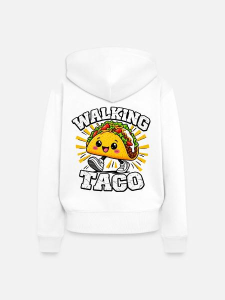 Walking Taco, lustige Kostüm-Tacos  - Frauen Premium Bio Zip Hoodie - Weiß