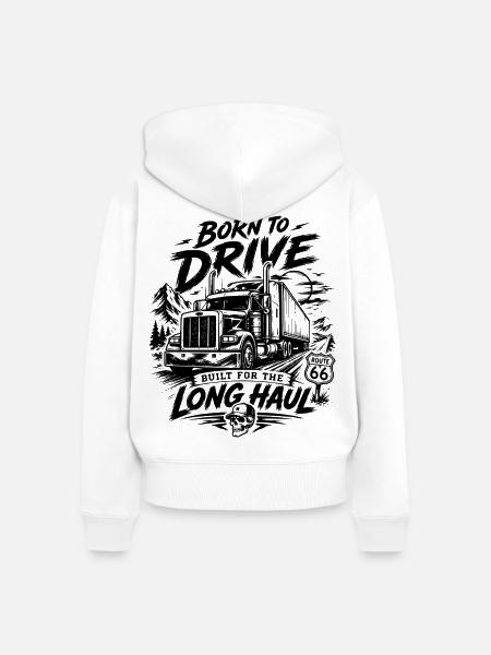 Lkw Fahrer - Frauen Premium Bio Zip Hoodie - Weiß