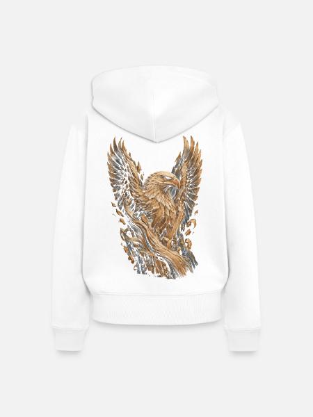 Holzschnitzerei Schnitzen Holzschnitzen - Frauen Premium Bio Zip Hoodie - Weiß