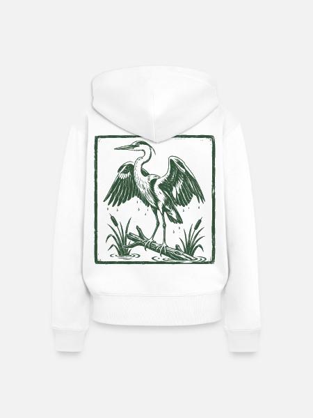 Blue Heron Birding Birdwatcher Heron - Frauen Premium Bio Zip Hoodie - Weiß