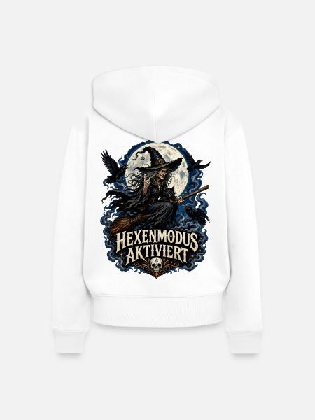 Hexenmodus Aktiviert - Frauen Premium Bio Zip Hoodie - Weiß