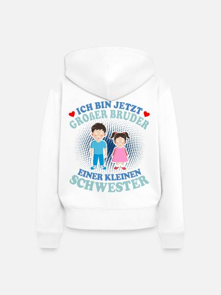 Großer Bruder Kleine Schwester - Frauen Premium Bio Zip Hoodie - Weiß