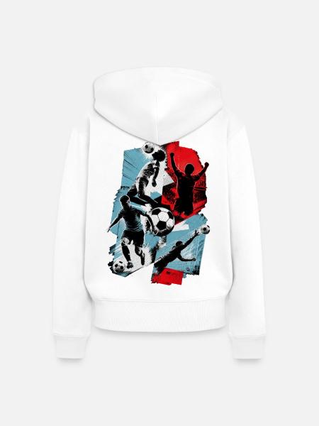 Fußball - Frauen Premium Bio Zip Hoodie - Weiß