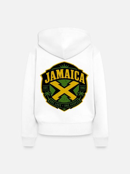 Jamaika - Frauen Premium Bio Zip Hoodie - Weiß