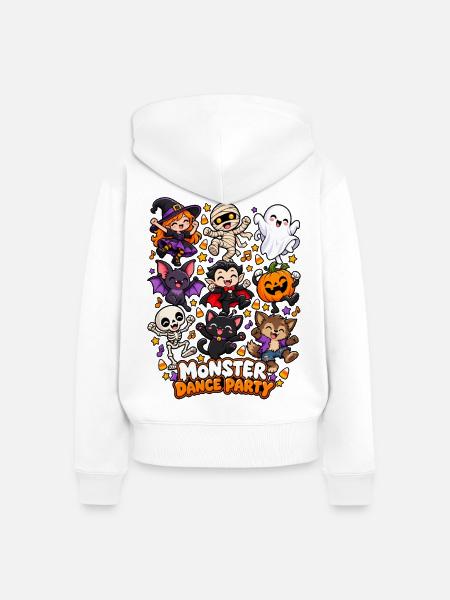 Halloween Monster Tanzparty - Frauen Premium Bio Zip Hoodie - Weiß