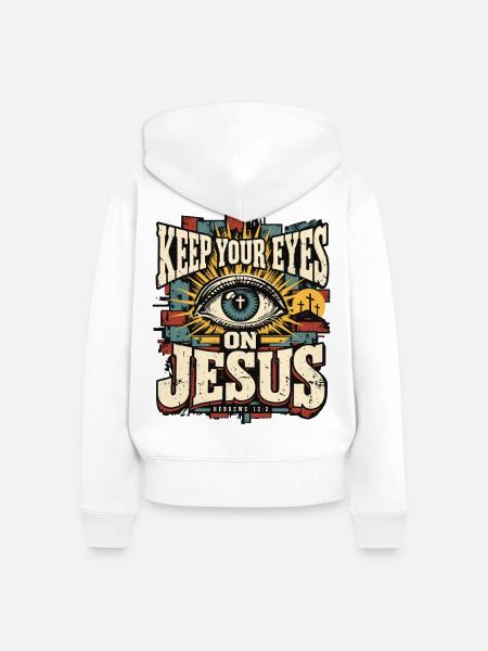 Christlicher Glaube Jesus Geschenk - Frauen Premium Bio Zip Hoodie - Weiß