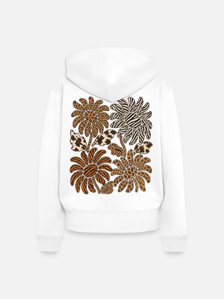 Safari Sunflowers - Frauen Premium Bio Zip Hoodie - Weiß