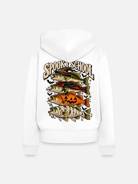 Spooky School Fische Halloween - Frauen Premium Bio Zip Hoodie - Weiß