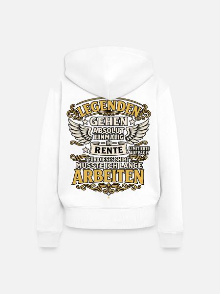Legenden gehen einmalig in Rente - Frauen Premium Bio Zip Hoodie - Weiß