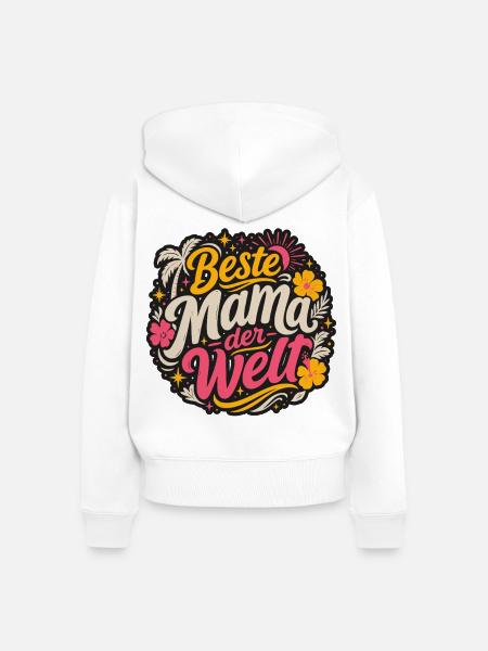 Beste Mama der Welt - Frauen Premium Bio Zip Hoodie - Weiß