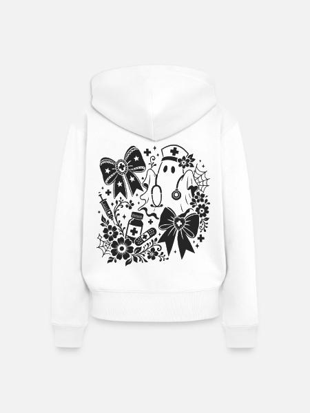 Krankenschwester Geist - Frauen Premium Bio Zip Hoodie - Weiß